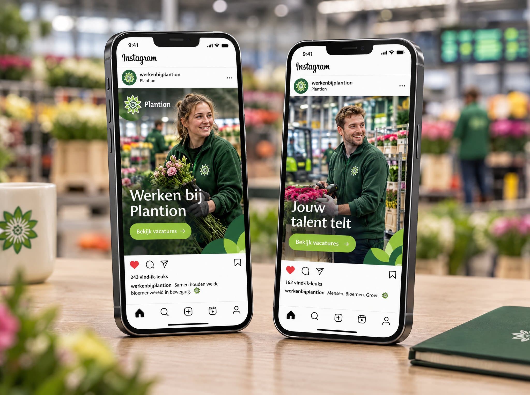 Voorbeeldmockup Plantion - huisstijl in de praktijk