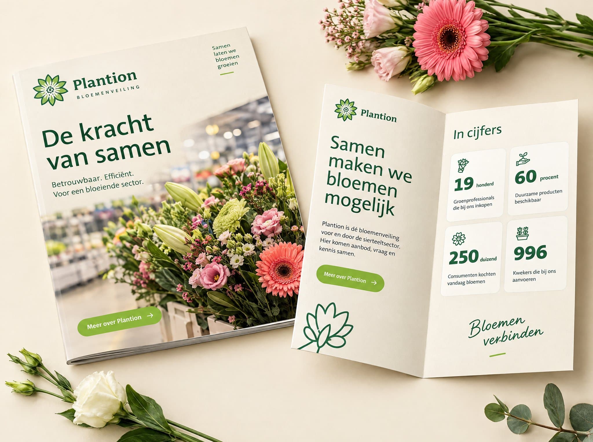 Voorbeeldmockup Plantion - drukwerk in huisstijl